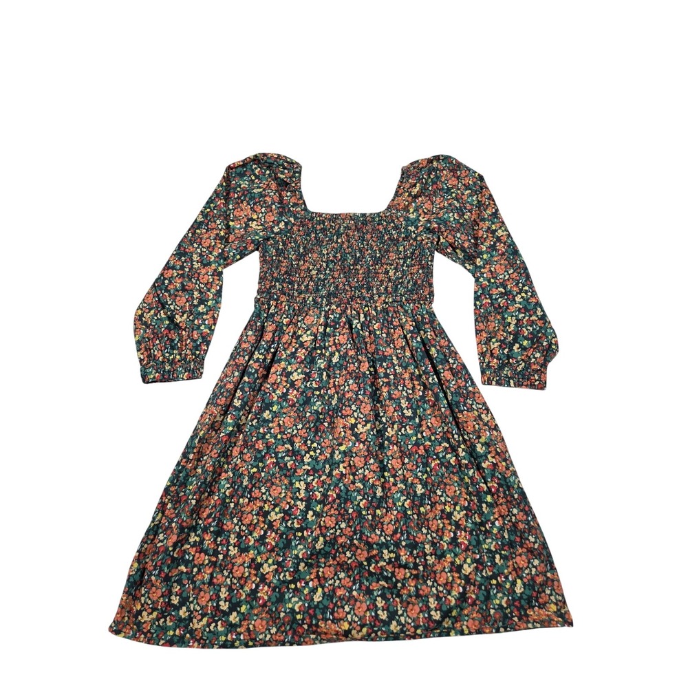 Crewcuts J.Crew Girls Dress 12 Multi Floral Smocked Long Sleeve Cottagecore Boho